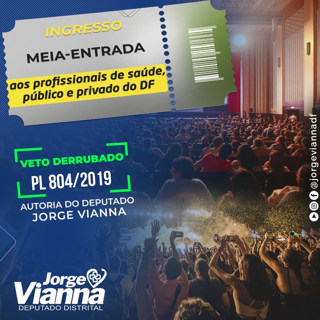 Profissionais da saúde terão direito à meia-entrada em eventos e cinema no DF